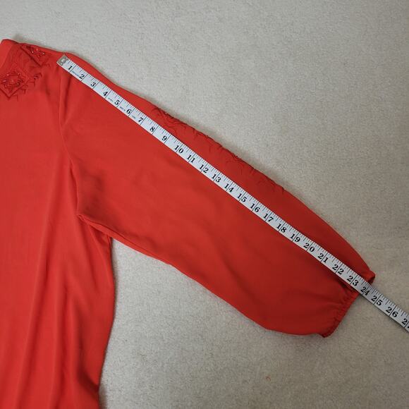 EUC Lane Bryant 18/20 Boho Peasant Beaded Embroidered Tasseled Sheer Blouse - Picture 11 of 15